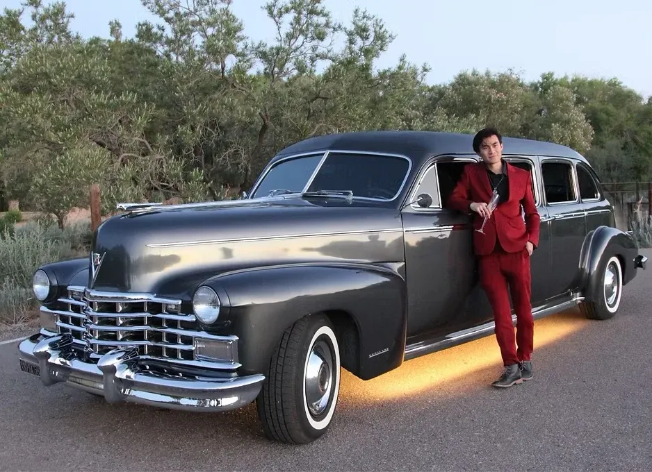 White 1946 Cadillac Airport Limousine for prom limo rental