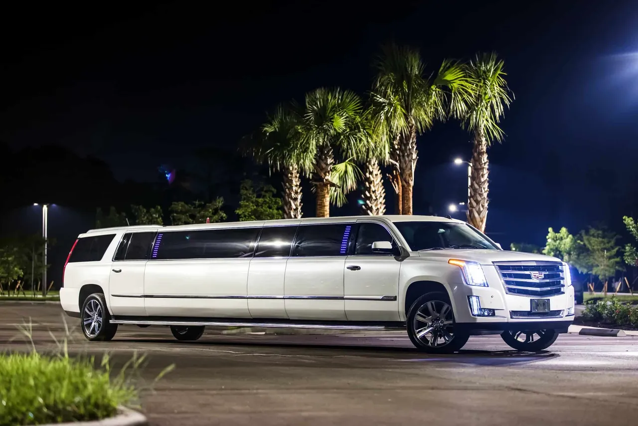 White Cadillac Escalade Stretch Limousine for prom limo rental